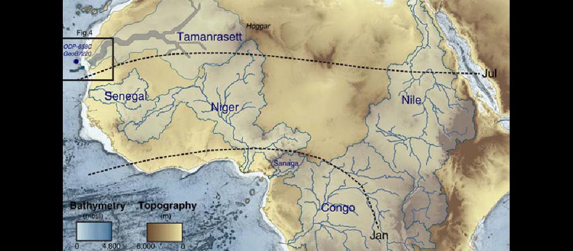 El desierto del Sahara antes era  recorrido por una vasta red fluvial