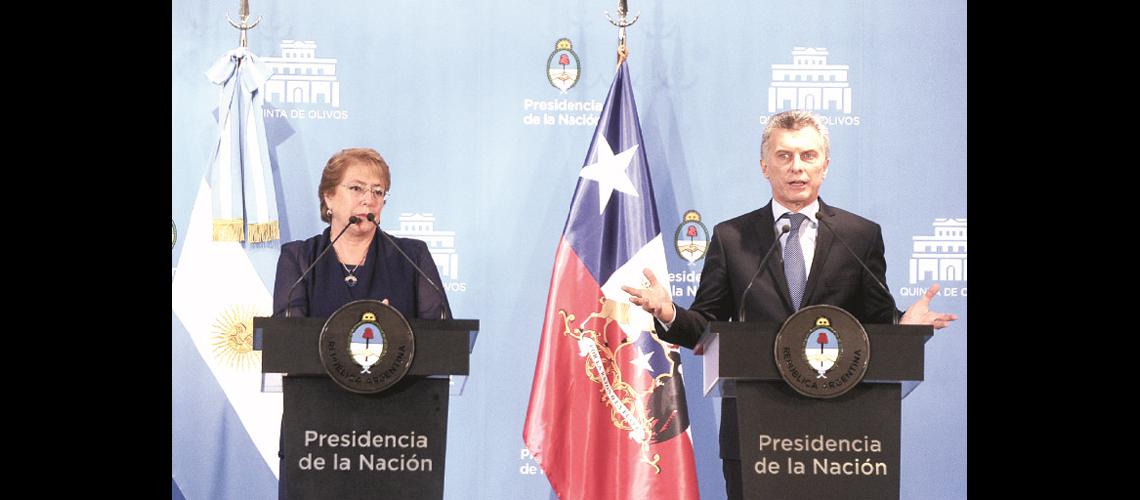 Macri y Bachelet ratificaron el #147buen momento#148 de la relacioacuten