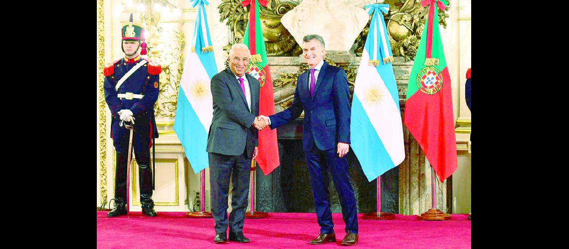 Macri recibioacute al primer ministro de Portugal