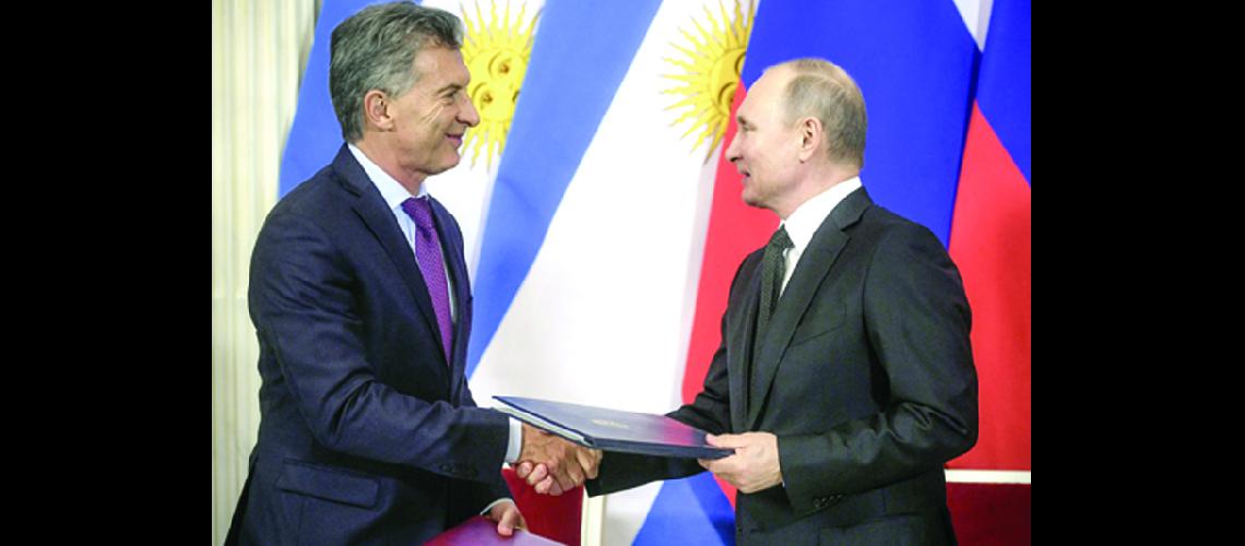 Putin y Macri  dispuestos a una  amplia cooperacioacuten