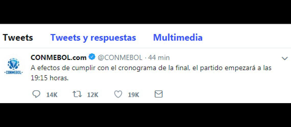 Se confirmoacute el partido para las 1915 hs
