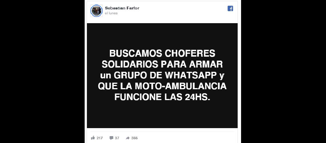 La moto ambulancia atendioacute a su primer paciente
