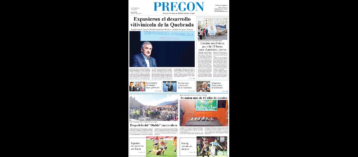 EDICION de HOY Domingo 10 de marzo 2019