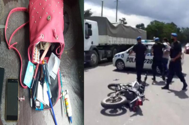 Dos motochorros detenidos tras robarle la cartera a una mujer