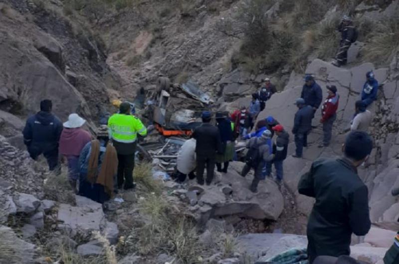 Al menos 24 personas murieron en Bolivia al caer a un precipicio el micro en el que viajaban