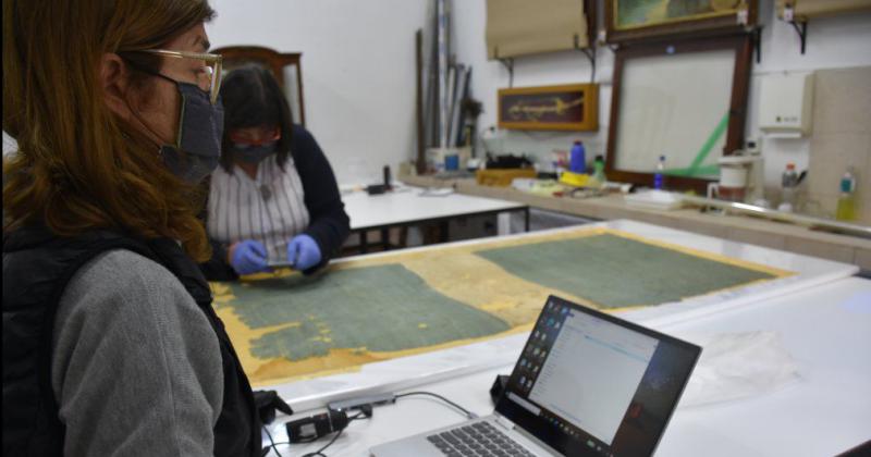 Iniciaron los trabajos de restauracioacuten de la Bandera de Ayohuma