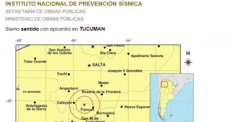 Un fuerte sismo sacudioacute la provincia de Tucumaacuten- no se reportaron viacutectimas ni dantildeos materiales