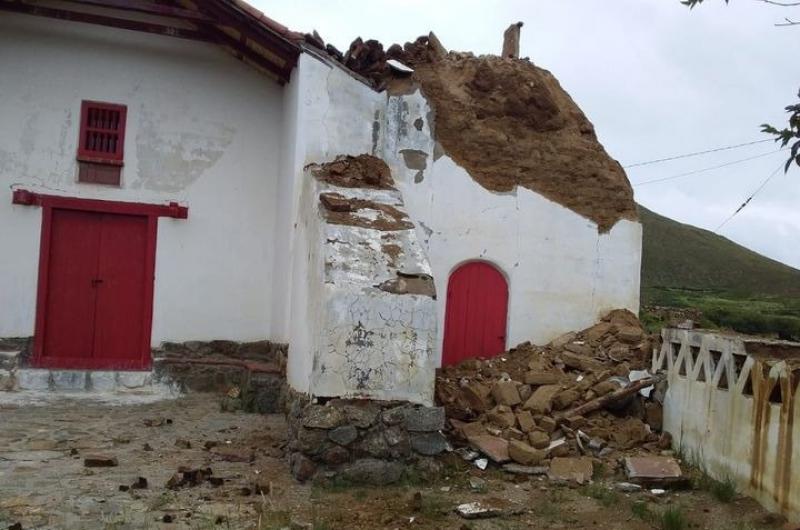 Tormentas dejaron dantildeos en dos capillas histoacutericas de Cochinoca