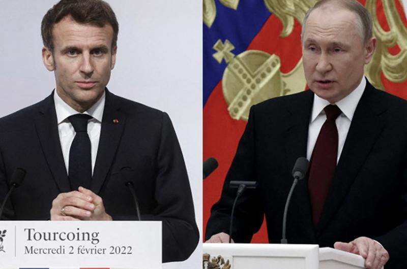 Putin acusa a Ucrania de criacutemenes de guerra y Macron le reclama por Mariupol