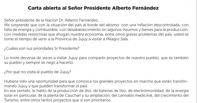 Exijo respeto a todo el pueblo y a Jujuy como provincia argentina