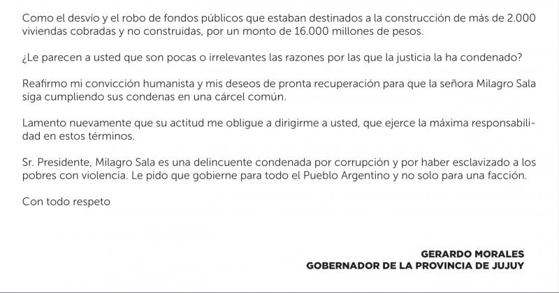 Exijo respeto a todo el pueblo y a Jujuy como provincia argentina