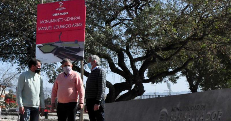Avanzan los trabajos de construccioacuten del monumento al Gral Manuel Eduardo Arias