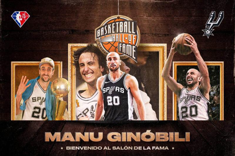 Manu Ginoacutebili ingresaraacute el saacutebado al Saloacuten de la Fama de la NBA