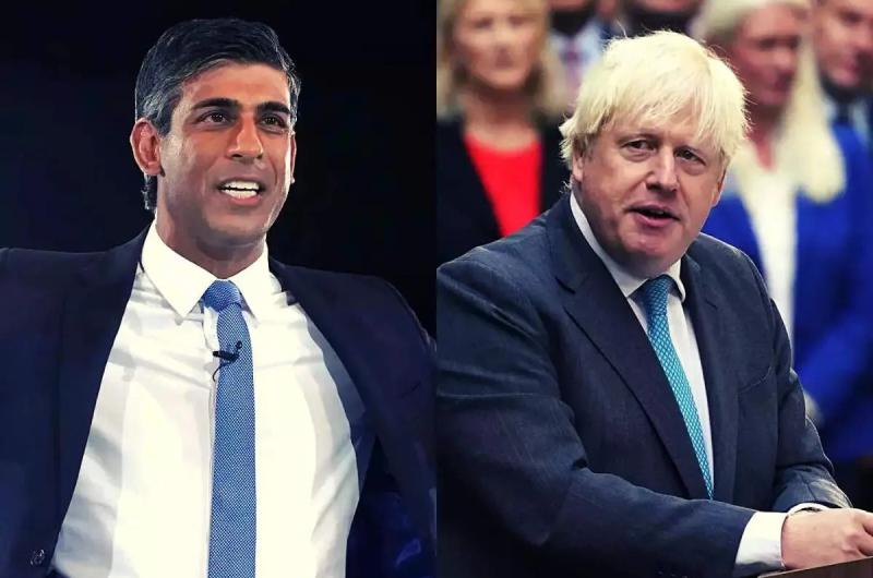 Boris Johnson y Rishi Sunak los favoritos para suceder a Liz Truss