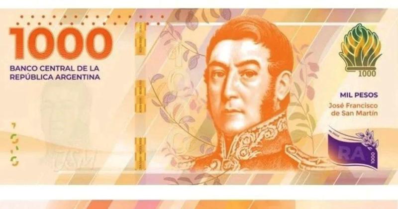 Lanzaraacuten un billete de 1000 con la imaacutegen de Joseacute San Martiacuten