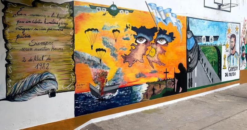 Mural en homenaje a excombatientes