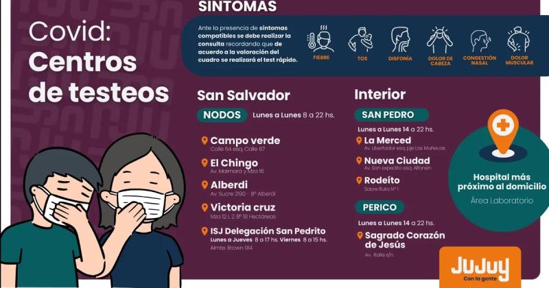 Servicios de testeo y vacunacioacuten a disposicioacuten en toda la provincia