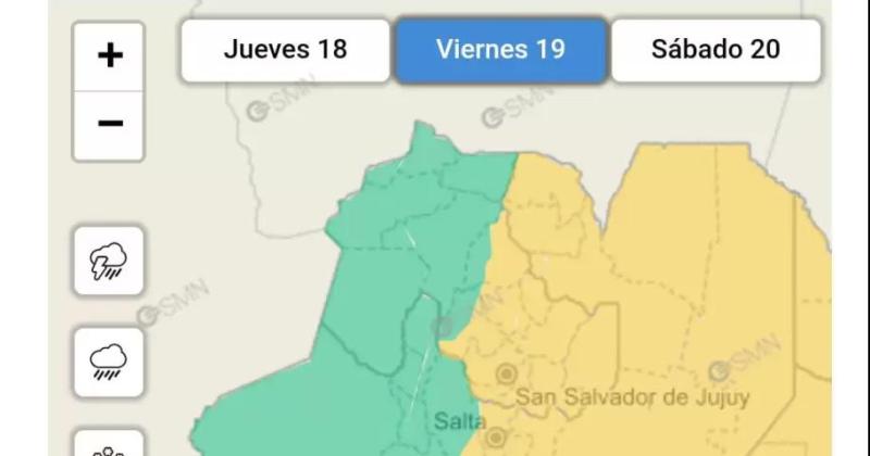 Renovaron el alerta por fuertes tormentas para Jujuy