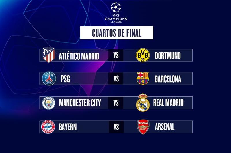 Champions League- El PSG se enfrentaraacute al Barcelona y el Real Madrid al Manchester City