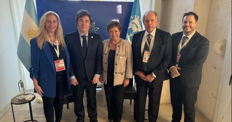 El presidente Milei se encontroacute con Kristalina Georgieva en el G7