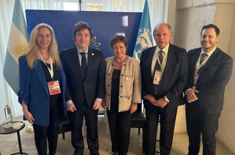 El presidente Milei se encontroacute con Kristalina Georgieva en el G7