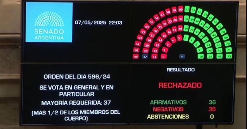 Por un voto el Senado rechazoacute el proyecto de ficha limpia