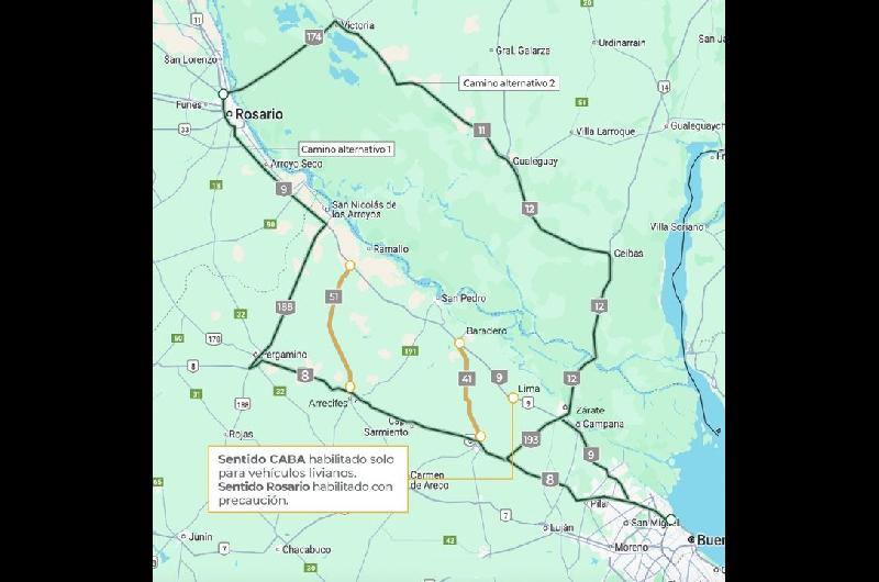 Vialidad Nacional habilita la circulacioacuten de vehiacuteculos livianos en RN 9 mano a CABA- iquestcuaacutendo
