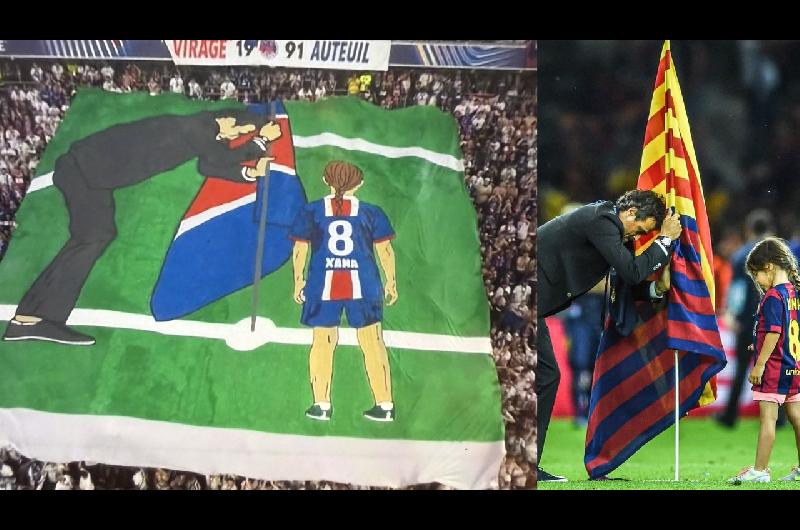 La hinchada del PSG homenajeoacute a Xana la hija de Luis Enrique con una emotiva bandera en el Allianz Arena