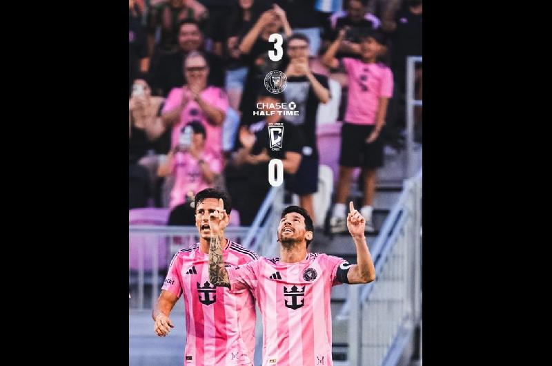 Doblete de Messi en la victoria parcial del Inter Miami frente al Columbus Crew