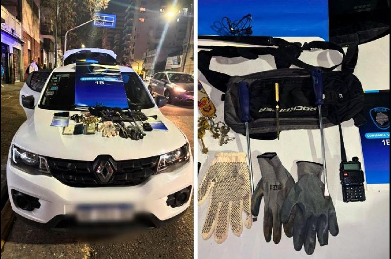 Detuvieron a tres delincuentes con un auto robado y un inhibidor de sentildeal en Monserrat