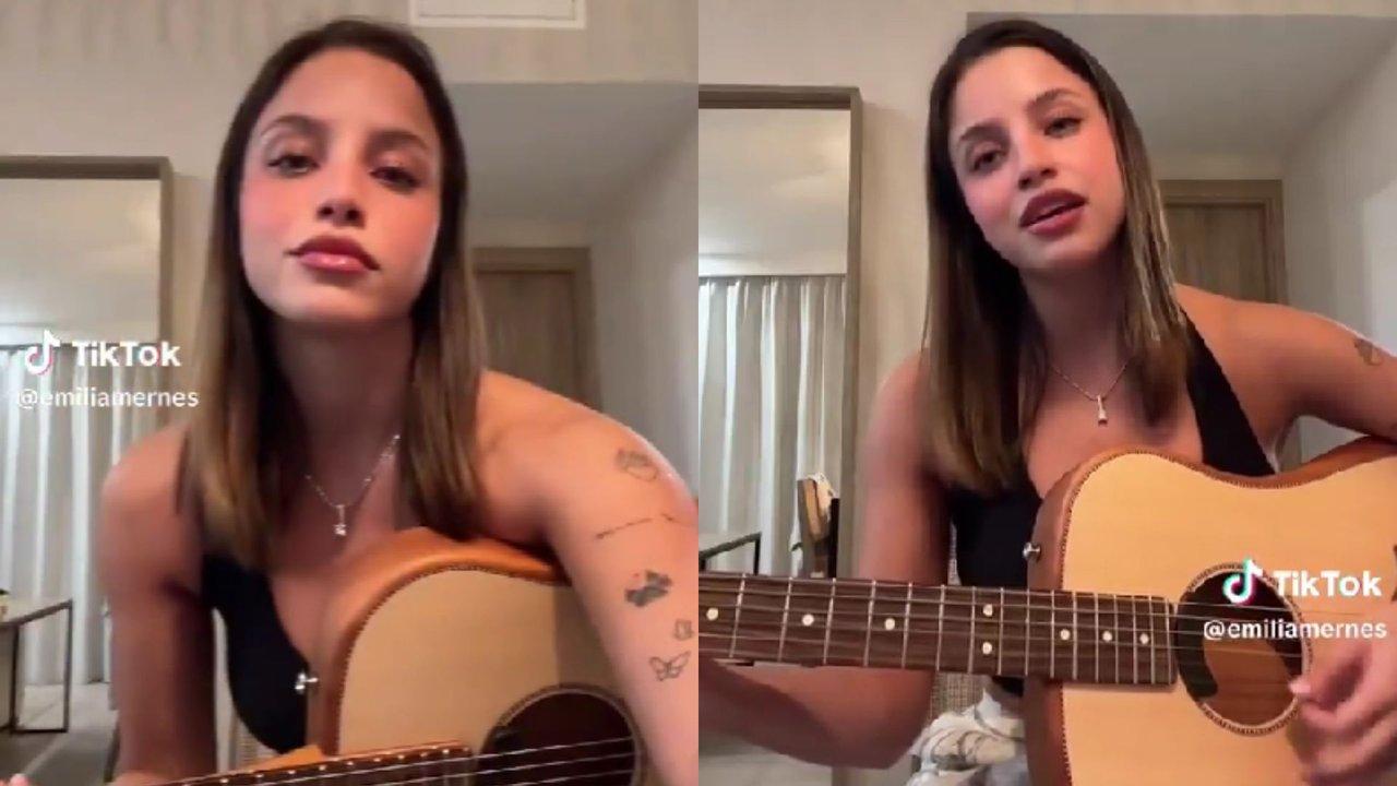 Emilia Mernes deslumbroacute al interpretar una balada romaacutentica acuacutestica