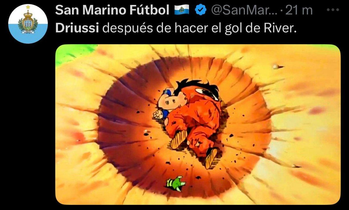 Metioacute el gol y se lesionoacute- los memes por el insoacutelito festejo de River mientras Driussi sufriacutea