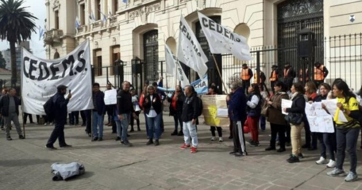 Movilizaron sindicalistas y militantes del Cedems hacia Plaza Belgrano
