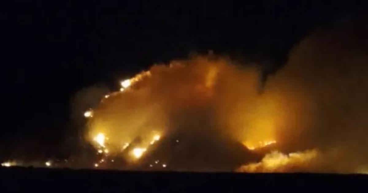 Raacutepido despliegue para controlar un incendio forestal en Volcaacuten