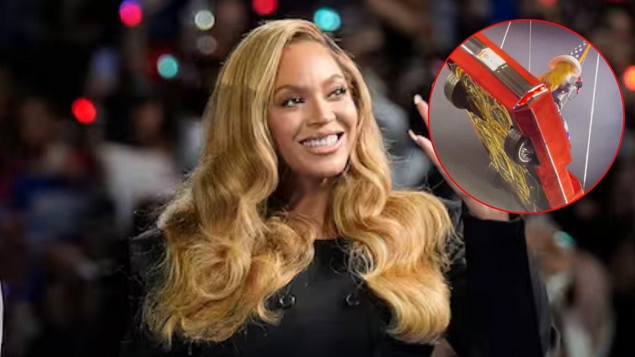 Beyonceacute casi sufre una terrible caiacuteda en medio de una presentacioacuten