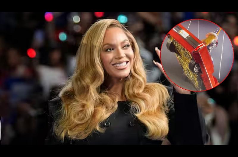 Beyonceacute casi sufre una terrible caiacuteda en medio de una presentacioacuten