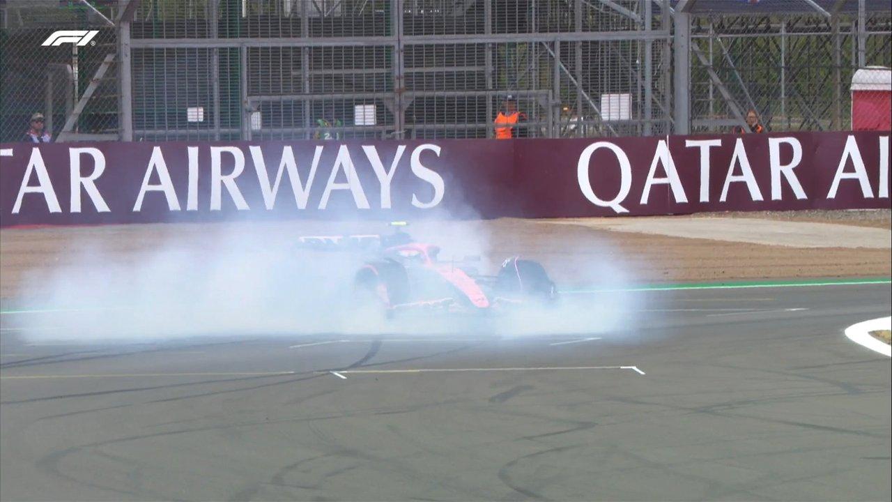 Video- asiacute fue el trompo que eliminoacute a Colapinto de la qualy del GP de Gran Bretantildea