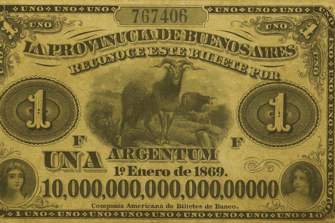 La pavorosa devaluacioacuten del peso- 1 de 1825 hoy valdriacutea 10 cuatrillones de argentum