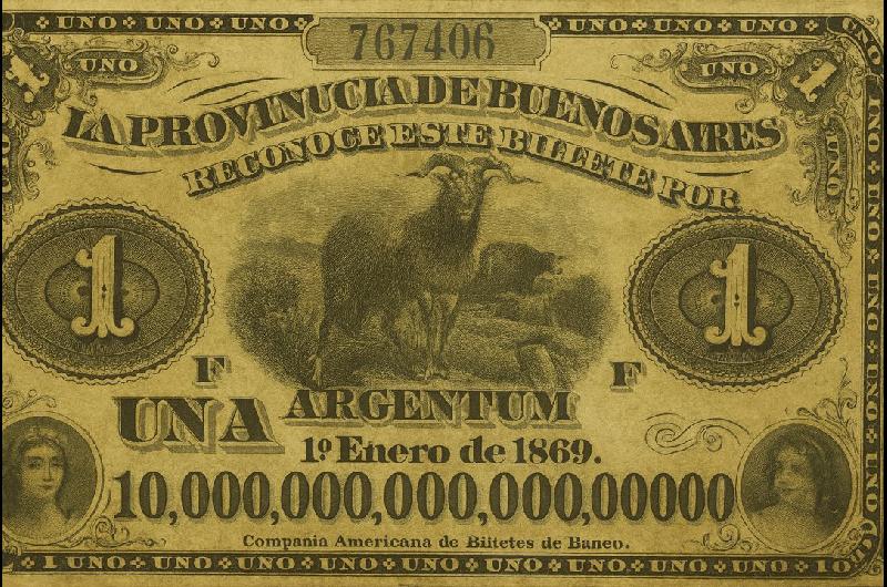 La pavorosa devaluacioacuten del peso- 1 de 1825 hoy valdriacutea 10 cuatrillones de argentum