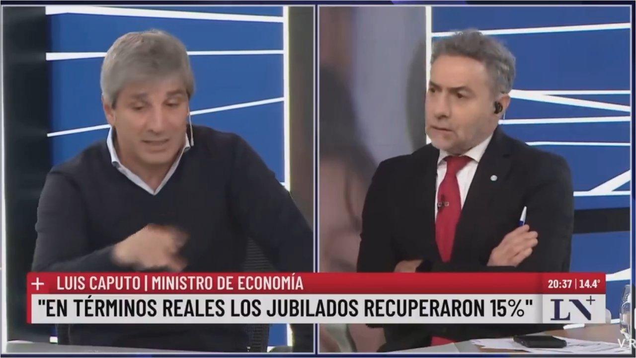 Caputo aseguroacute que la jubilacioacuten promedio es de 900000 y que un buen porcentaje supera el milloacuten de pesos