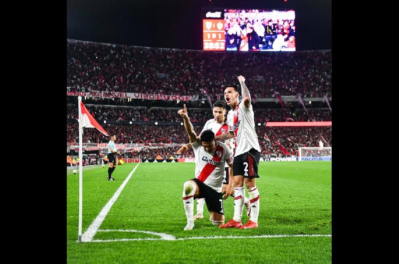 iquestUn nuevo ldquoMatadorrdquo en River El guintildeo de Maximiliano Salas en el festejo de su gol