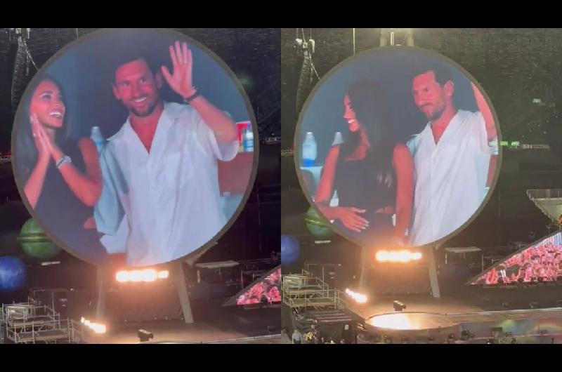 Leo Messi y Antonela Rocuzzo fueron captados por la kiss cam de Coldplay en Miami