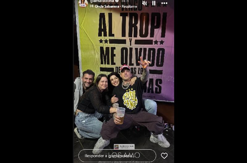 Gianinna Maradona y El Polaco coincidieron en una noche de fiesta y volvieron a encender rumores de romance