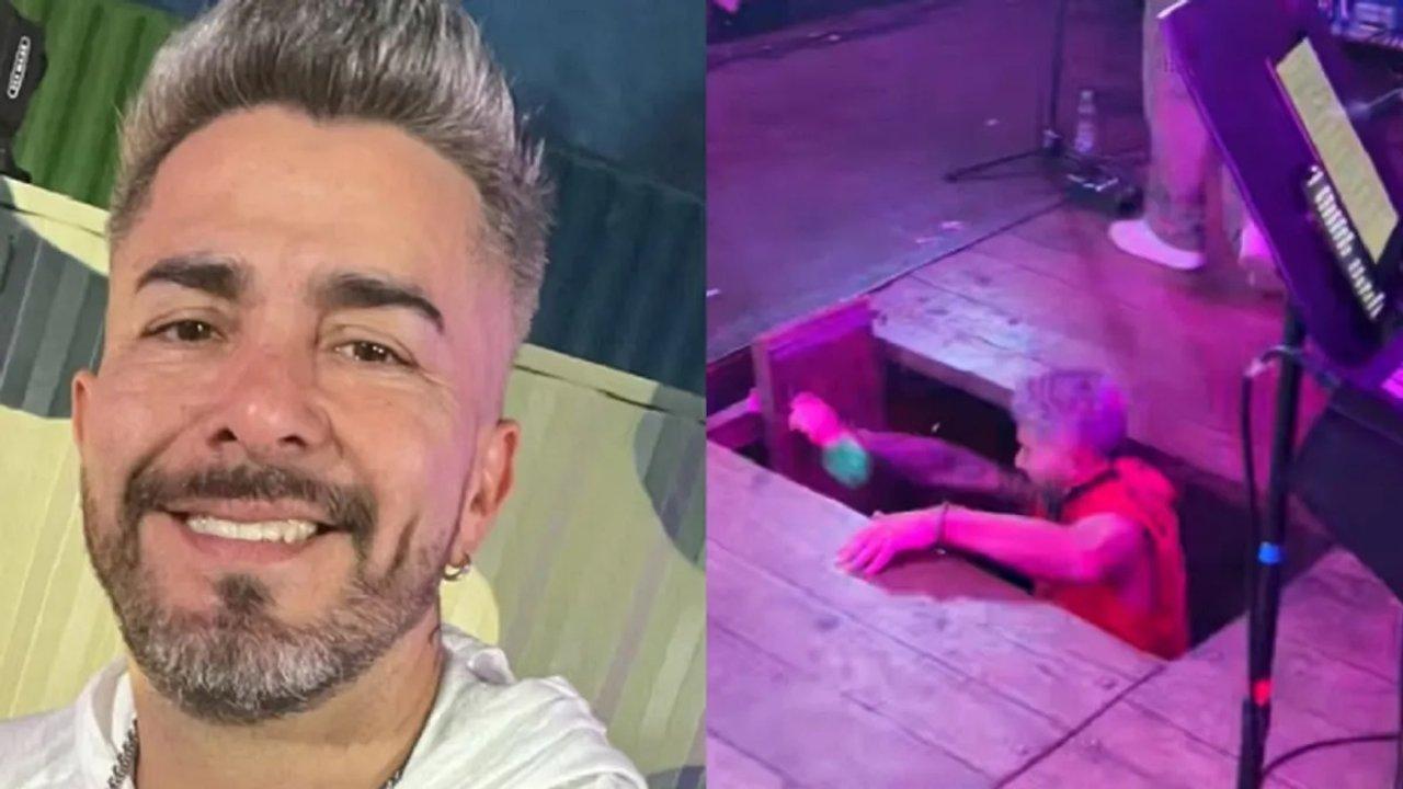 El accidente del cantante de Dale Qrsquo Va- se rompioacute el escenario y cayoacute en pleno show