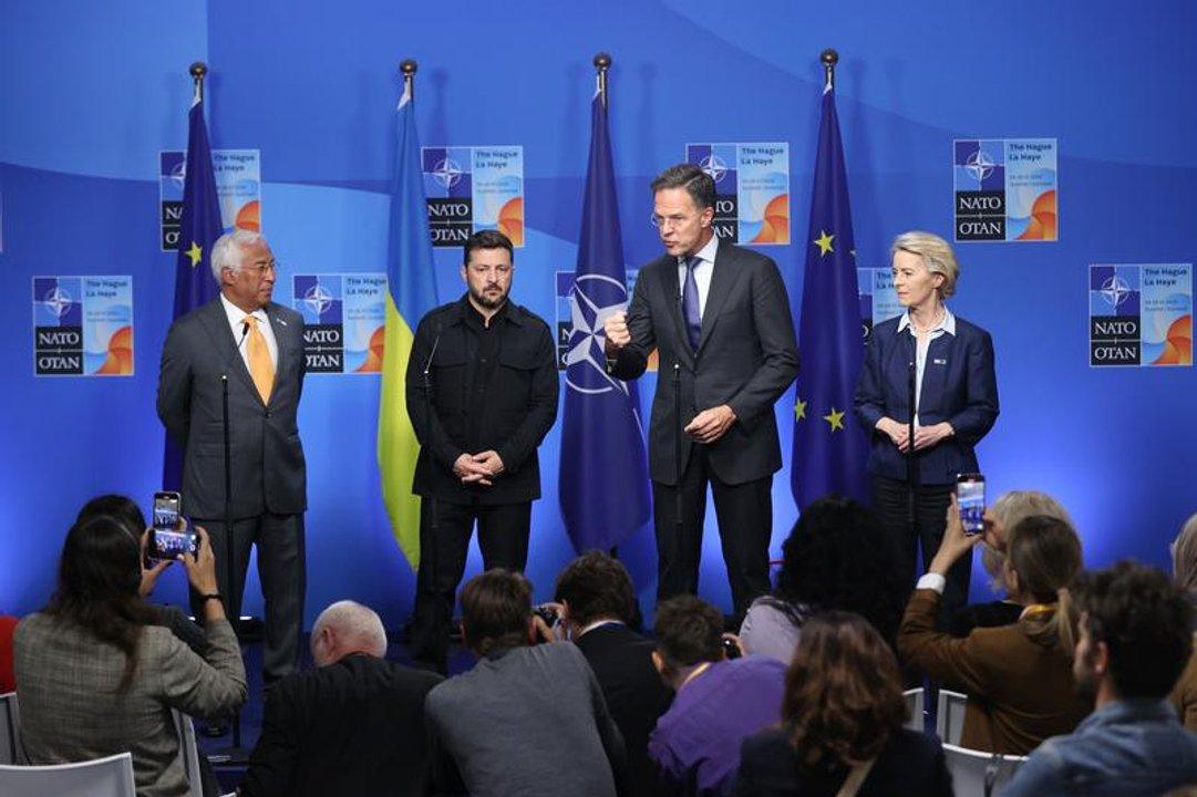 Los liacutederes de Europa y Estados Unidos acordaron principios para las conversaciones con Rusia afirmoacute Zelenski