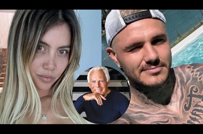 La despedida de Wanda Nara y Mauro Icardi a Giorgio Armani- se recortaron de la misma foto