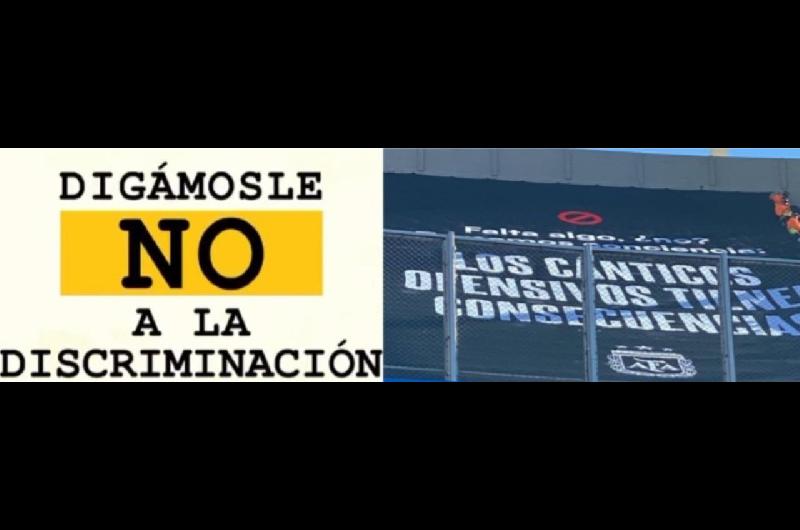 La AFA lanzoacute una campantildea contra la discriminacioacuten y colgoacute una bandera en el Monumental