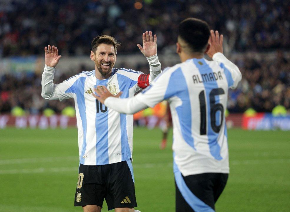 Messi la gran figura en el triunfo de la Seleccioacuten argentina sobre Venezuela
