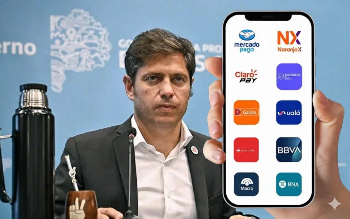 Axel Kicillof dispuso que las billeteras virtuales retengan Ingresos Brutos en la provincia de Buenos Aires