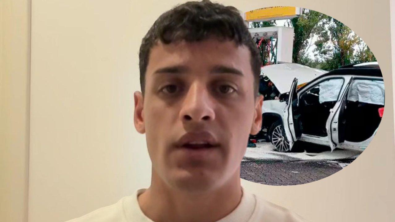Choque en estacioacuten de servicio- Tiago Palacios publicoacute un video de concientizacioacuten 